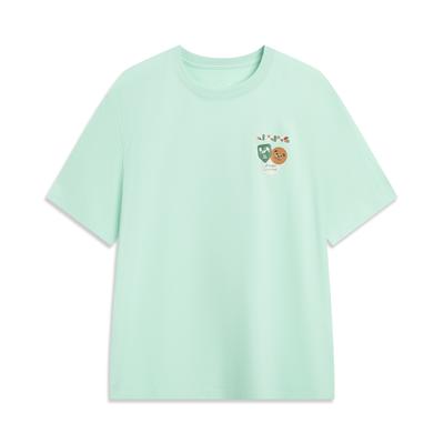 Li Ning Sports Lifestyle Series Casual Versatile Ice Feel Moisture Wicking Comfortable Quick Dry Cool Round Neck Short Sleeve T-Shirt AHSVE97-3
