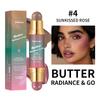 Xiaomi Butter Glow & Go Multiuse Stick Double-Headed Bronzer Blush Stick for Cheeks Contours Light Glossy Bronze&Pink Blusher Cosmetics