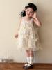 2026 Mädchen Blumen-Spaghetti-Träger-Kleid - Sommer-Prinzessinnen-Outfit im koreanischen Stil für kleine Mädchen
