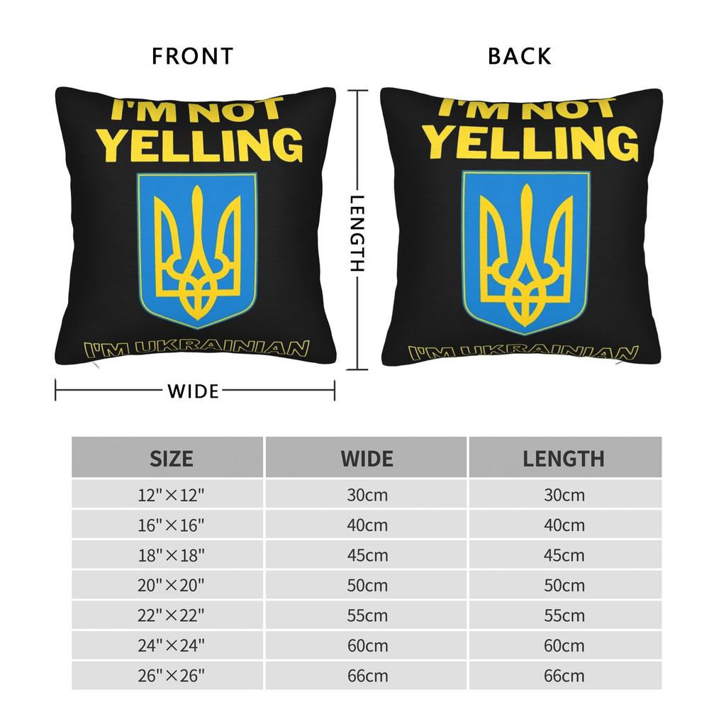 I'M NOT YELLING I'M UKRAINIAN Pillow Covers Merch Printed Cushion Cover Decorations  Throw Pillow Case Cover Home Multi Size