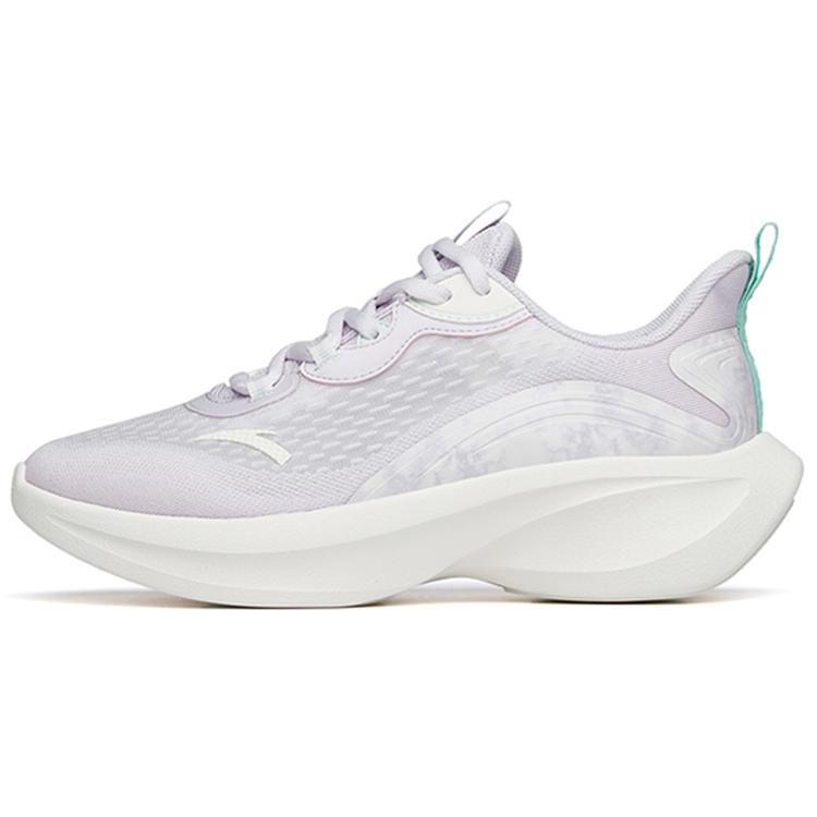 New Anta Cushioned Slip Resistant Abrasion Resistant Breathable Low Top Running Shoes Women's Purple Blue 922225521-3
