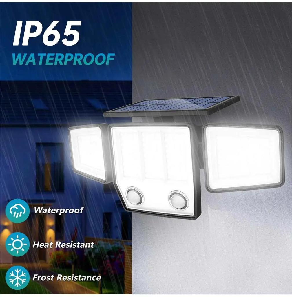 Solar Outdoor Lights 236 LED Super Bright Motion Sensor Outdoor Lights with 2 Sensors IP65 Waterproof Solar Flood Lights