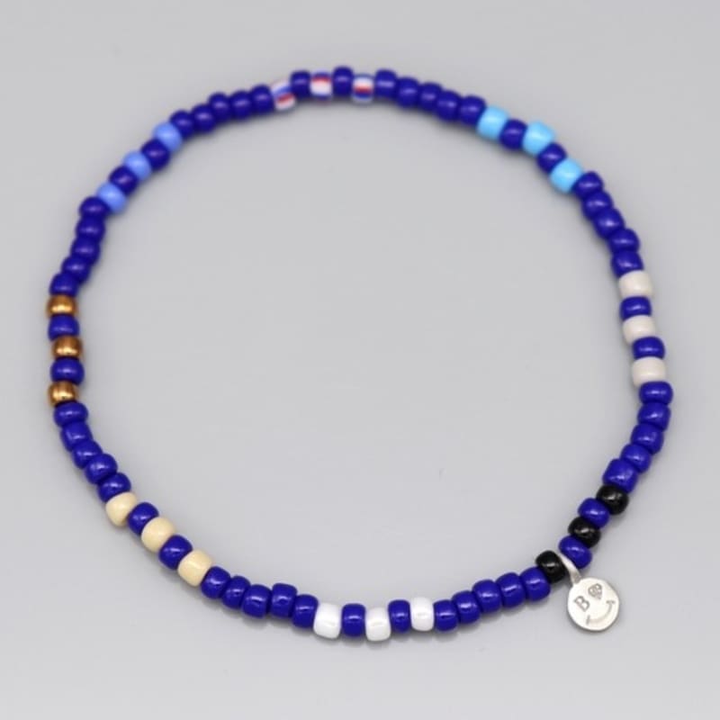 BONBEAU Solid and Pattern Color Mix Layered Bracelet Smile Mini Charm Color Mix Layered Bracelet