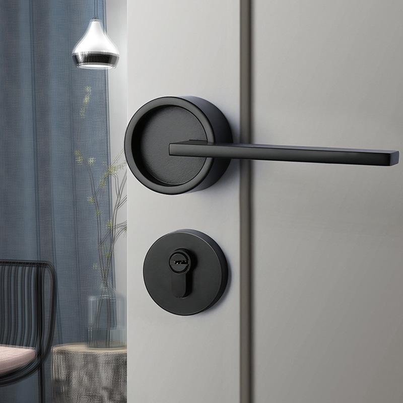 Zinc Alloy Bedroom Door Lock Magnetic Silent Locks Doorknob Yellow Antique Copper Split Lock Home Door Hardware Safety Locks