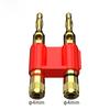 1pc 4mm Dual Row Lantern Banana Connector With 4mm Jack Red Black Screw Mount Gold For Electrical Connections