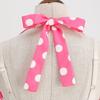 GMXIA Barbie Pink Women's Retro Neckline Polka Dot Print Swing Dress White Leather Belt