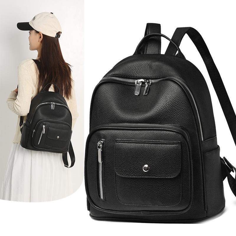 Schoolbag1011 New PU Large Capacity Casual Backpack Fashion Going Out Women's Backpack Student Bag