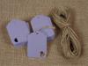 100 Pcs Wedding Favor Hang Tag Rectangular Shape Heart Punched Gift Tags with Free Natural Jute Twine