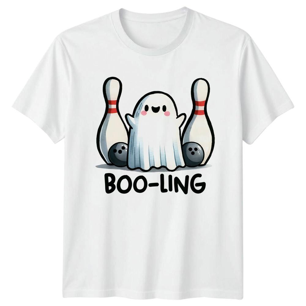 Funny BooLing Ghost Bowling Pun Halloween TShirt S
