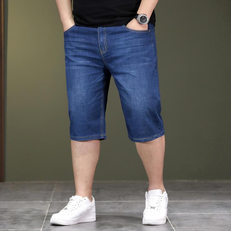Short en Denim délavé bleu pour homme, fin, décontracté, polyvalent, ample, grande taille, droit, nouvelle collection printemps et été