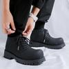 Korean style men fashion genuine leather boots big toe shoes cowboy platform boot party prom dress black white ankle botas male