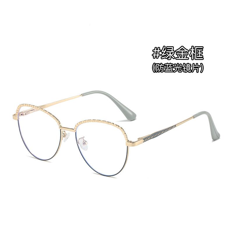 

Кошачий глаз большая оправа металл анти-синий плоский зеркало, модные женские очки оправа ретро можно подобрать