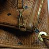 [Pre-Owned] Liz Medium Cognac Coated Canvas Printed Tote Bag With Gold Hardware And Pouch - Very Good #1XT5EYY