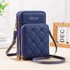 "Korean-Style Women's Fashionable Mini Crossbody Phone Bag – Solid Color, Three-Layer Zipper, Multifunctional, Simple Design Wallet"