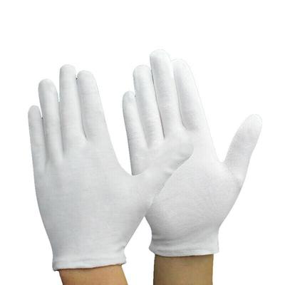 Jingya White Elastic Cotton Work Gloves (12 Pairs)
