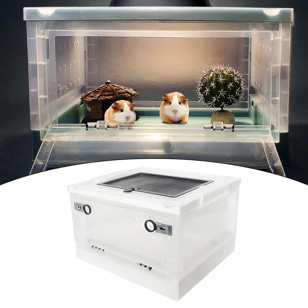 Foldable Reptile Feeding Box Hamster Breeding Pet Terrarium Tank Transport House for Small