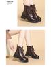 Women's British-Style Genuine Leather Ankle Boots - 2025 Autumn/Winter, Thick Sole, Velvet Wool Interior, Warm & Stylish.