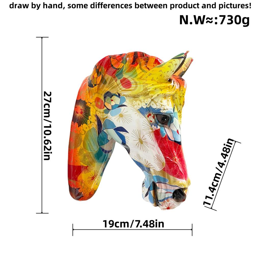 American Simulated Three-dimensional Horse Head Ornament Wall Hanging Decoration Living Room Entrance TV Background Wall Animal Crafts
