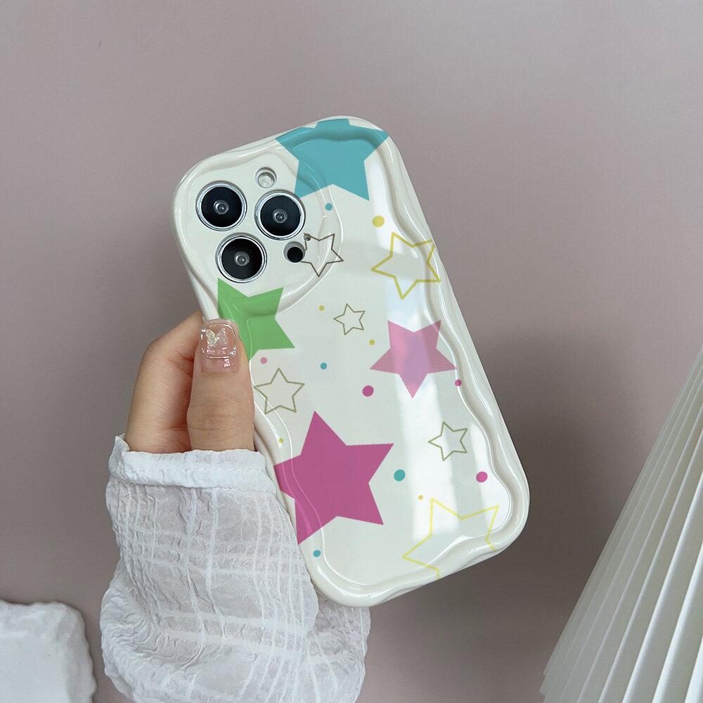 Cute Pink Stars Phone Case For Xiaomi Mi POCO X7 X6 Pro F6 M6 X5 F3 F4 M3 M4 X4 GT X3 NFC 14 11 Lite 5G NE 12T 12 Wavy Cover