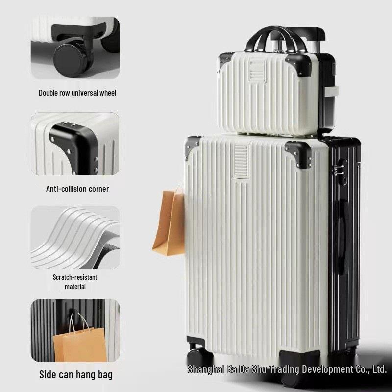 Women's Retro Large Capacity Trolley Case with Password Lock: Durable Travel Suitcase