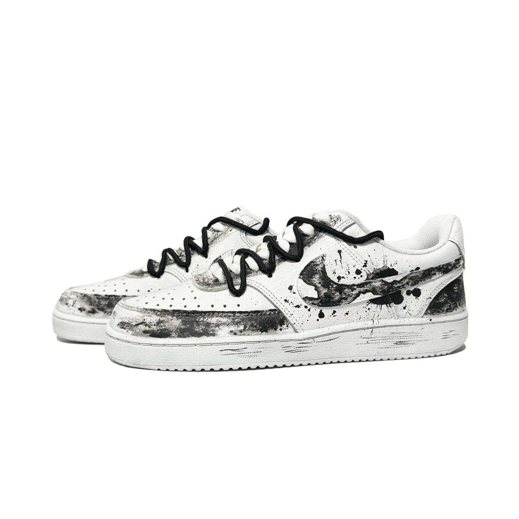 Nike Court Vision 1 Slip Resistant Cushioning Slip Resistant Cushioning Low Top Skateboard Shoes Unisex Black White CD5463-101(Team61-)