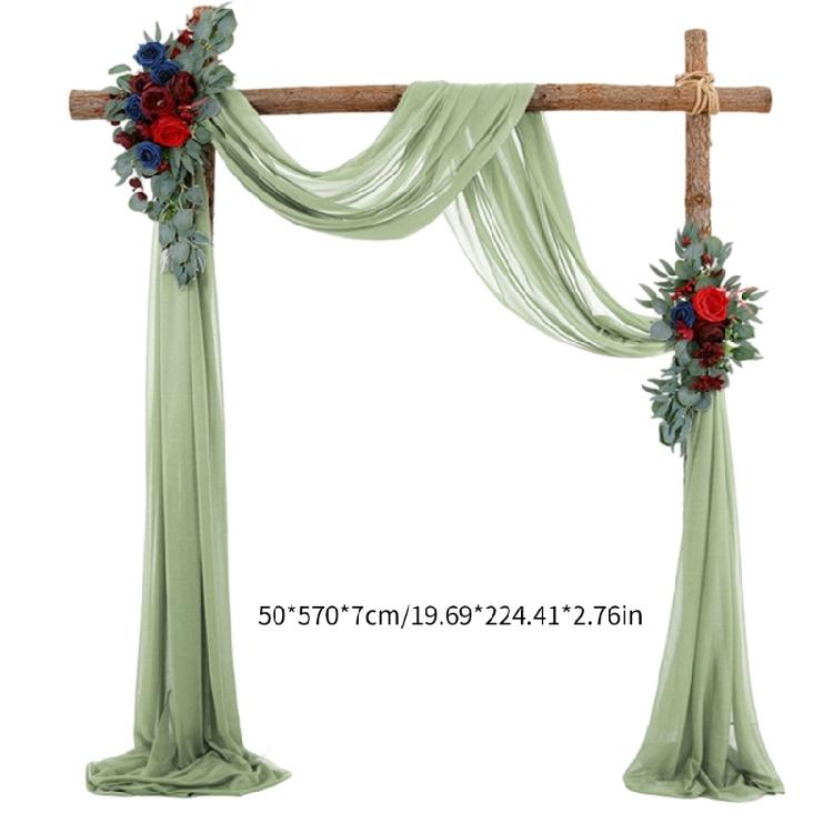 Good Quality Crinkle Proof Chiffon Curtain Versatile Sheer Fabric Arch Drape for Celebration Event