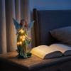 Resin Fairy Figurine Garden Decoration Solar Powered Night Light Outdoor Patio Yard Miniature Landscape Ornament