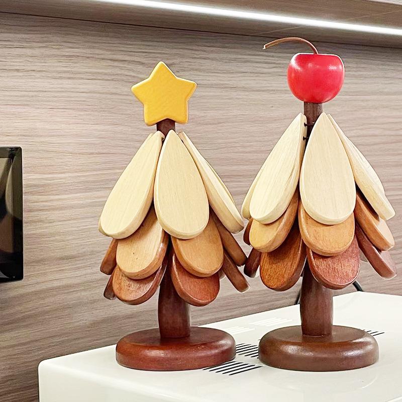 Tree Insulation Mat Solid Wood Dining Table Anti Scalding Mat Pot Mat Festival Gift Creative And Personalized Home Decoration