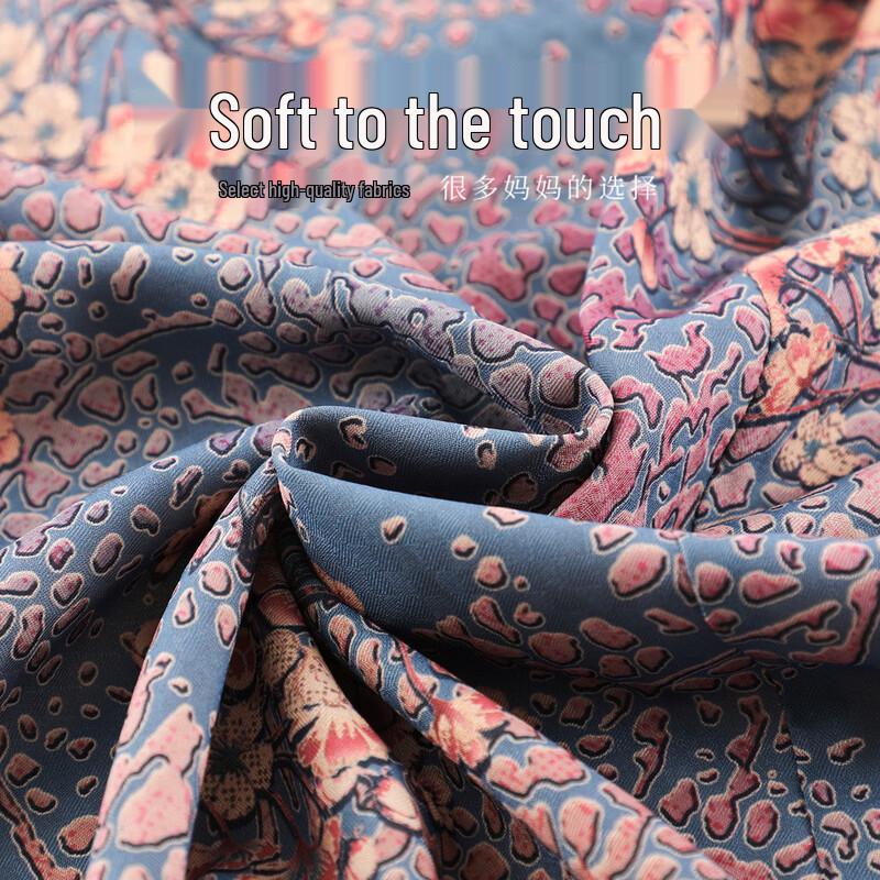 Elegant Floral Print Short-Sleeve Blouse for Elderly Women