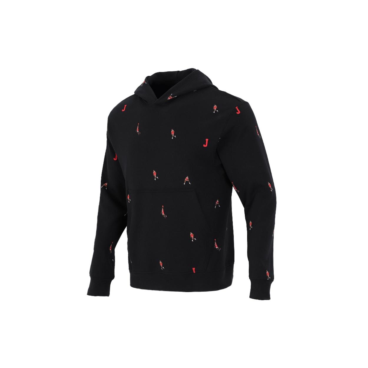 Men s Air Jordan Full Print Athleisure Casual Sports Pullover Black DC9708-010