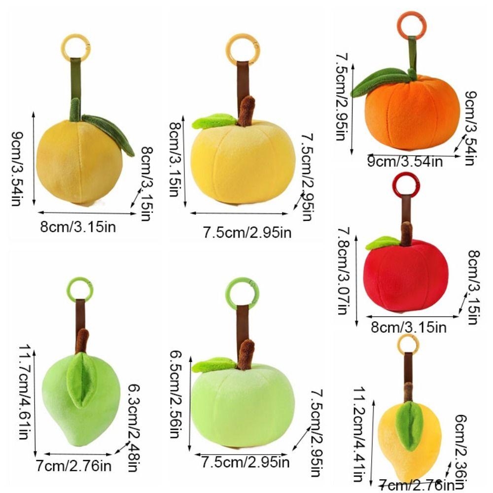 Cartoon Bag Pendant Mango Plush Key Ring Creative Fruit Key Chain  Women