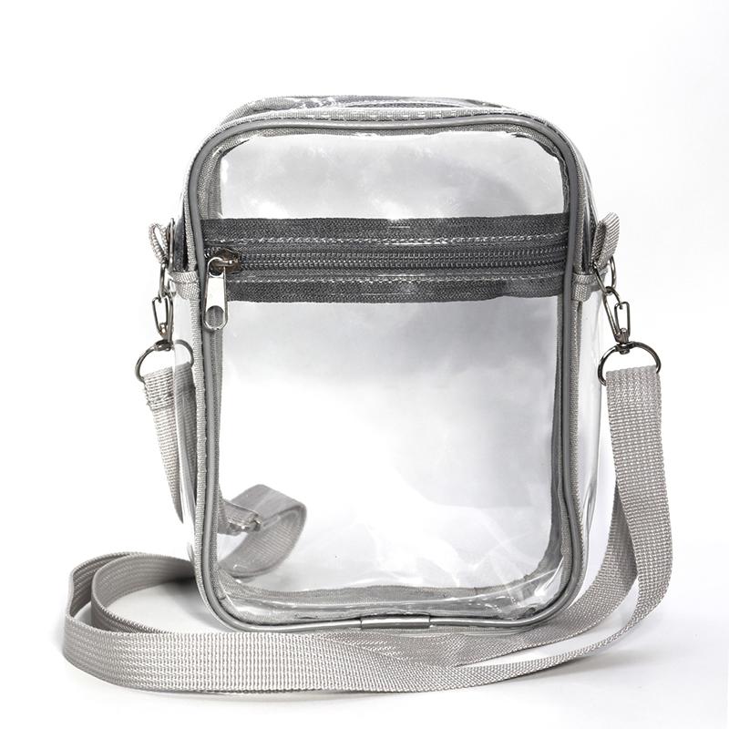 Fashion Simple Transparent Pvc Crossbody Bag Clear Waterproof Shoulder Bag Travel Cosmetic Bags Toiletries Storage Bags