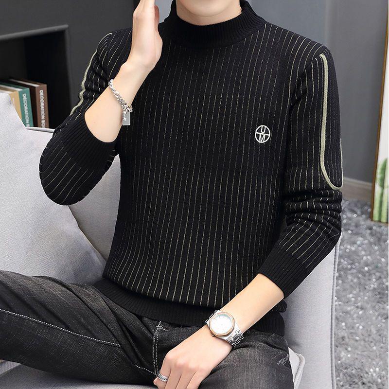 Men's Wool Knit Round Neck Sweater - Thick, Versatile, Autumn/Winter Fashion