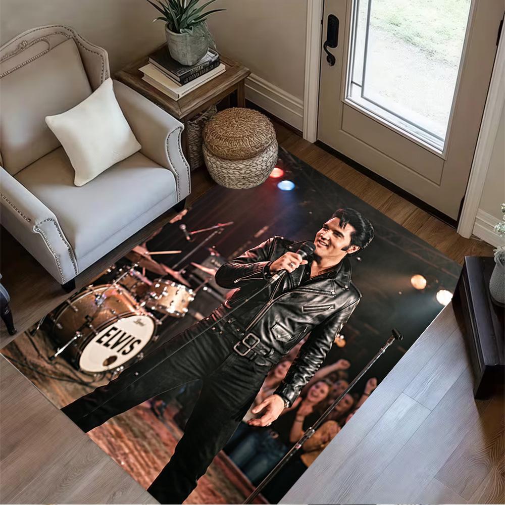 Elvis Presley Performance Carpet Suitable for Hallway Living Rooms Outdoor Foyer Anti-slip Rug Anime Office Decor Perfect Gift for Women/Men