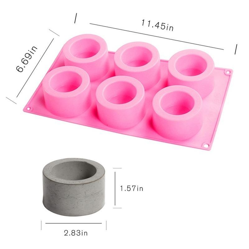 3D Silicone Mold 6 Holes Pudding Cupcake Art Cake Mould Baking Pastry Mousse Chocolate   Tools  S