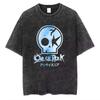 Vintage One Ok Rock Tour Tengkorak Washed Tshirts Men's Women Tee Cotton Summer Oversized Hip Hop Harajuku Tops