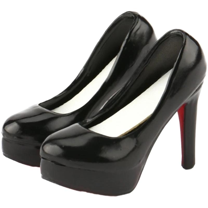 

Elegant Plastic Doll Shoes for 1/6 Scale Female Model Figure Fashion Doll High Heels Action Figure Display Collection чорний