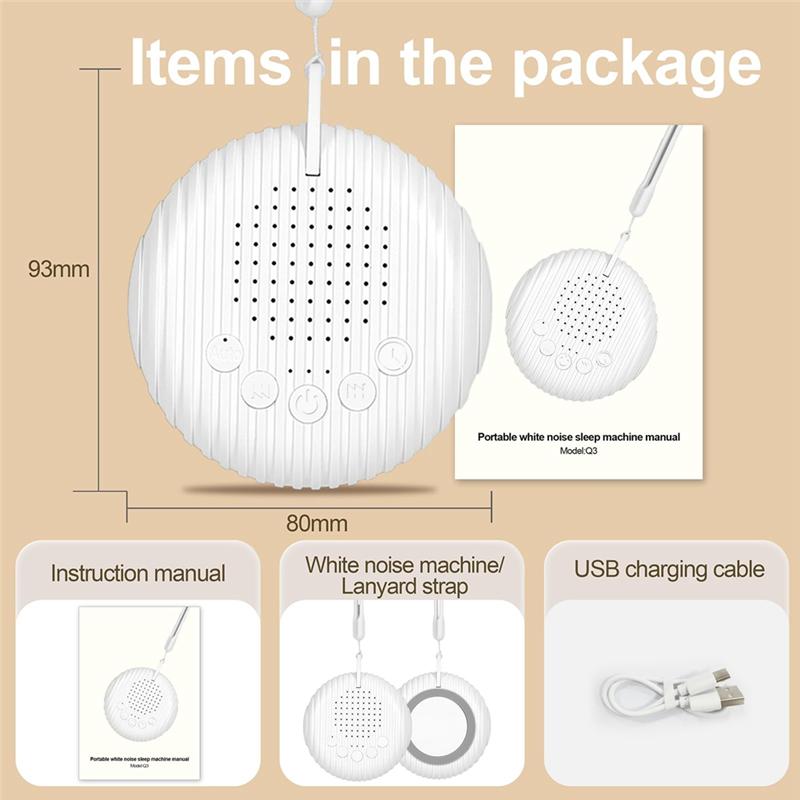 White Noise Sound Machine, Portable Sound Machine Baby, Noise Canceling Travel Sound Machine For Nursery