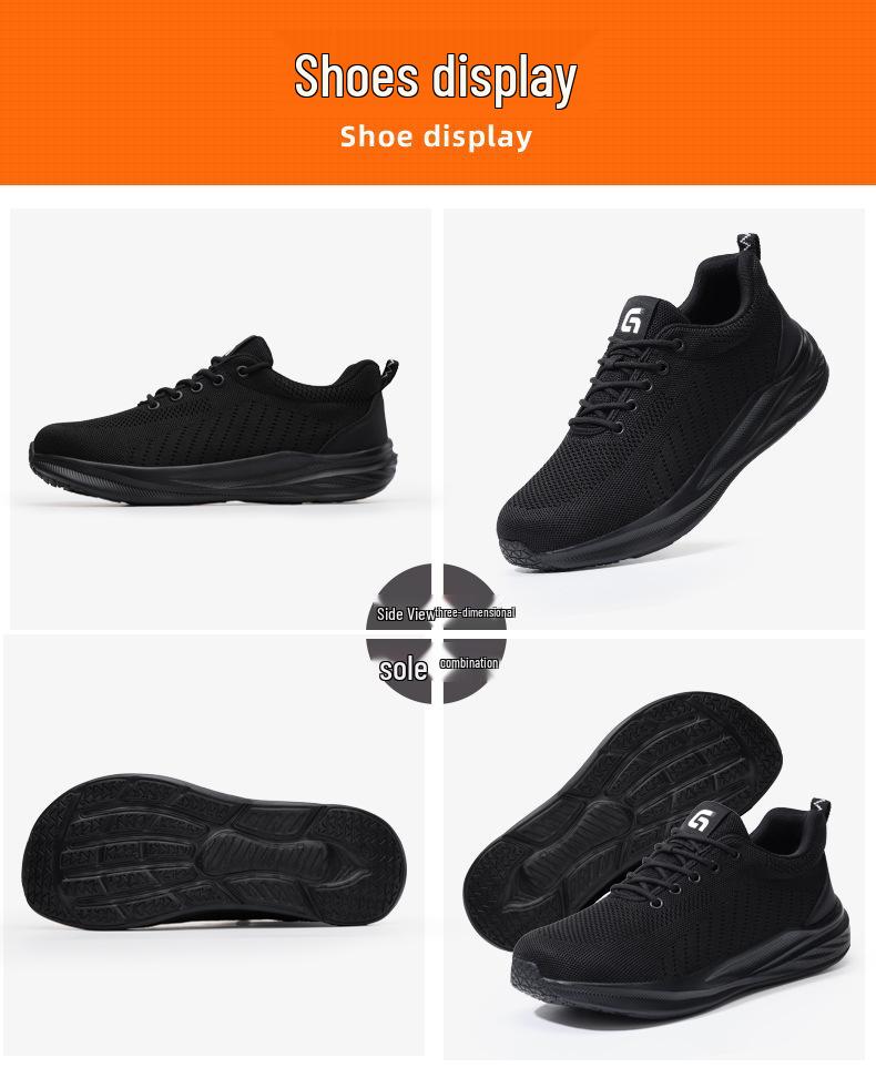 Men's Summer Breathable Safety Shoes: Anti-Smash, Anti-Puncture, Wear-Resistant for Long Hours on Construction Sites