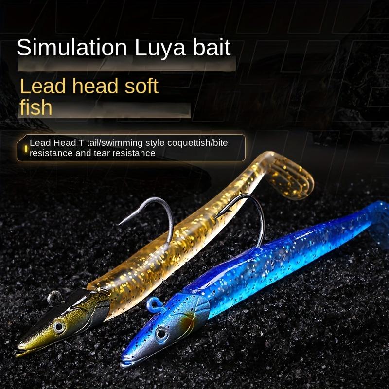 Zacht Kunstaas Glow Crazy Fish Zandworm Wobbler Lokaas met Jigkop Haak Siliconen Zeebaars Snoek Cana Rotsvissen Tandvis Vinyl Vissen 260319