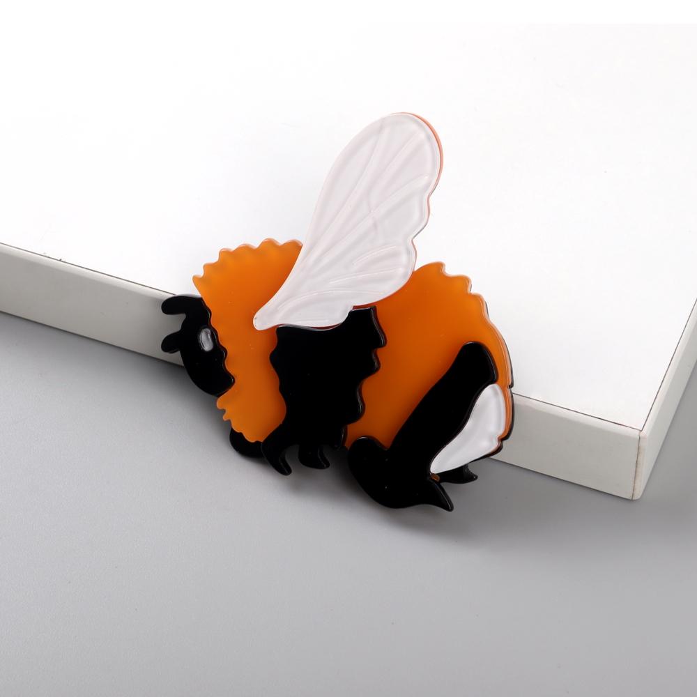 Hot Hornet Pattern Acrylic Brooches Animal Wasp Colorful Resin Brooches Pins for Women Girl Handmade Clothing Accessories