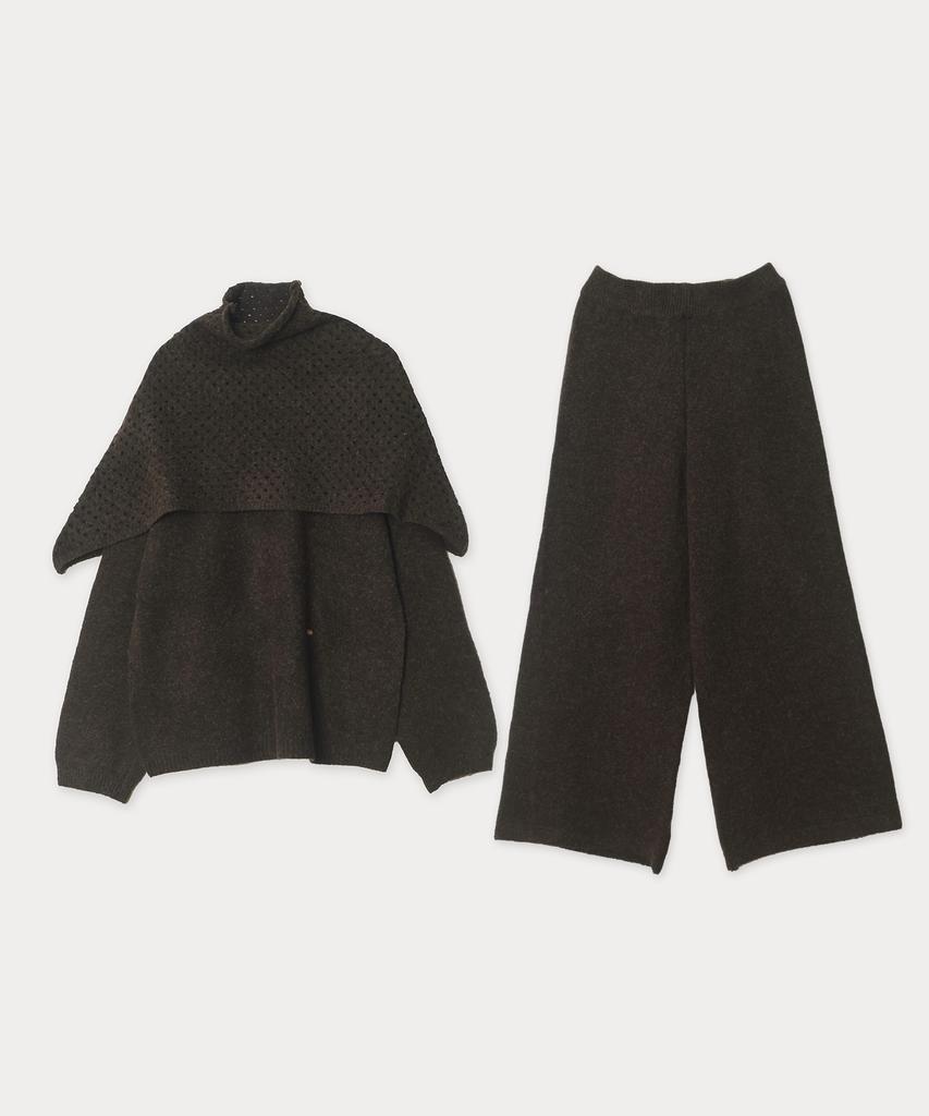 MAISONLEHAR Floating Knit Set (Round Neck Knit + Pants + Neck Warmer) 4 Colors