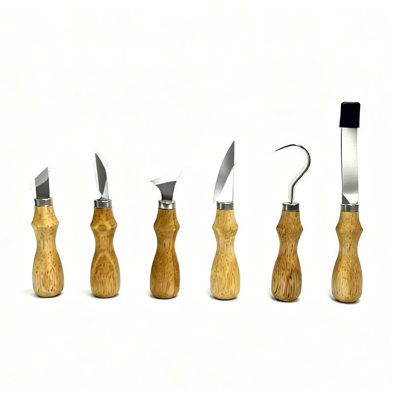 Stainless Steel Woodworking Carving Knife Set - Curved Blade, DIY Wood Shaving, Handmade Wood Carving, Digging Spoon Knife.