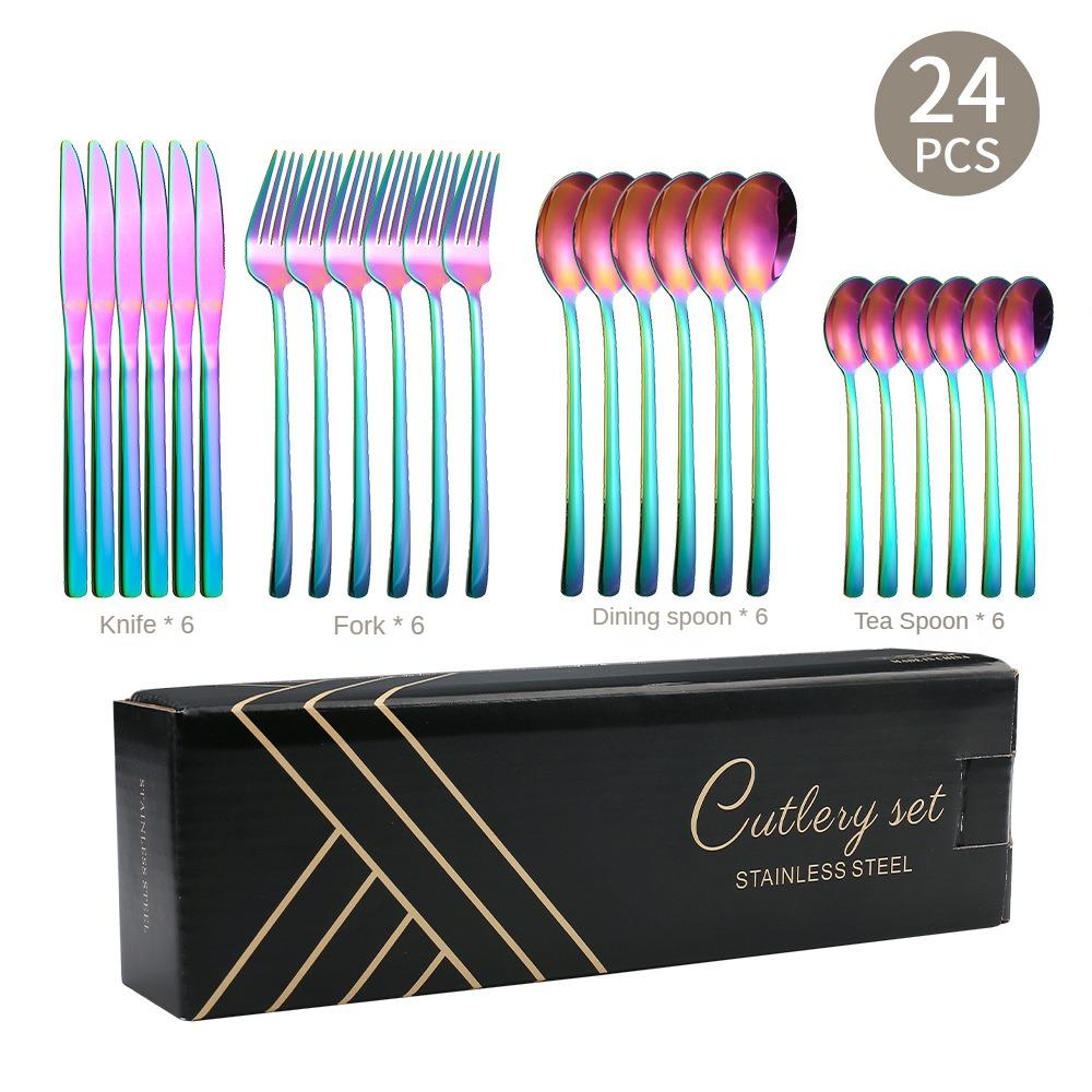 HANYANG Stainless Steel Tableware Family Hotel Supplies Steak Knife, Fork and Spoon Set Western-style Tableware