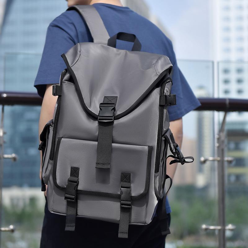 Backpack for Men's Large Capacity Expansion Schoolbag Fashionable Business Computer Bag Simple Backpack Commuting Backpack