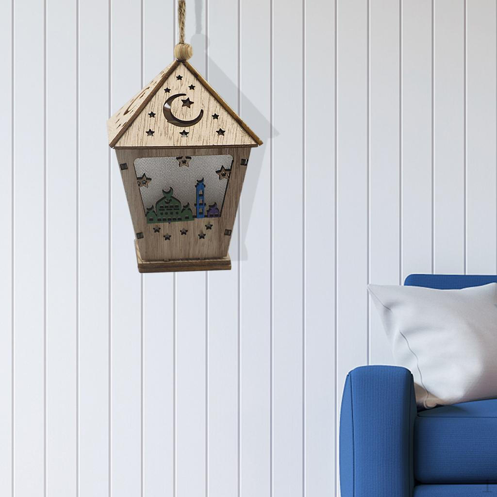 Festival Hanging Light Ramadan Eid Mubarak Decorations Wooden Ornaments led and table Lamp