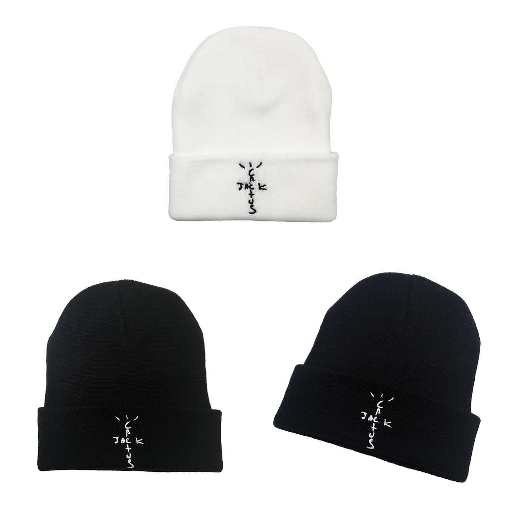Travis Scott Cactus Jack Knit Hat With Embroidered Letter Pattern For Winter Warmth