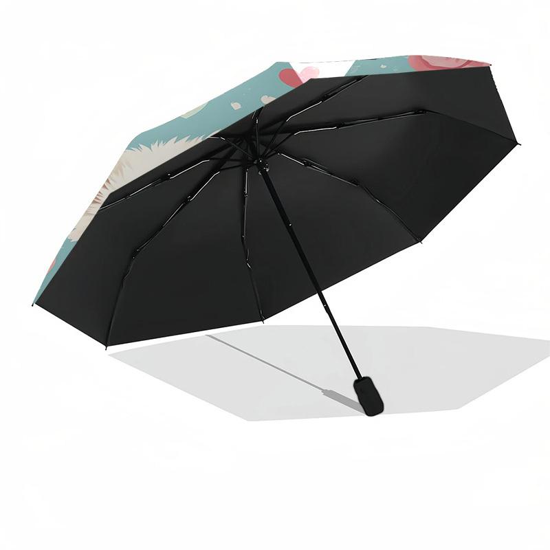 1pc Cute Puppies Floral Background Umbrella with Plastic Handle,Suitable for All Seasons Home Travel Outdoor Umbrellaptys31049