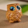 Mini Wood Carving Owl, Green Sandalwood Ornaments, Lovely Creative Diy Pendant, Table Decoration, Children'S Commemorative Gifts