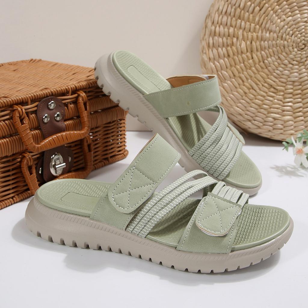 Sandali Bassi a Infradito da Donna Taglie Forti, Scarpe Casual Moda con Lavorazione Intrecciata, Sandali Bassi Estivi a Fascia Singola per Donna